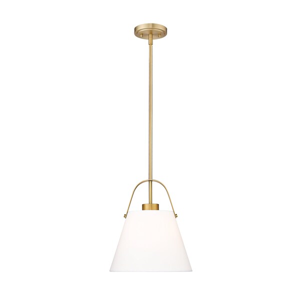 Z-Lite Z-Studio Pendant, 1-Light, 12.5 In.W x 14 In.H, Heritage Brass/Ivory 743P12-HBR - main